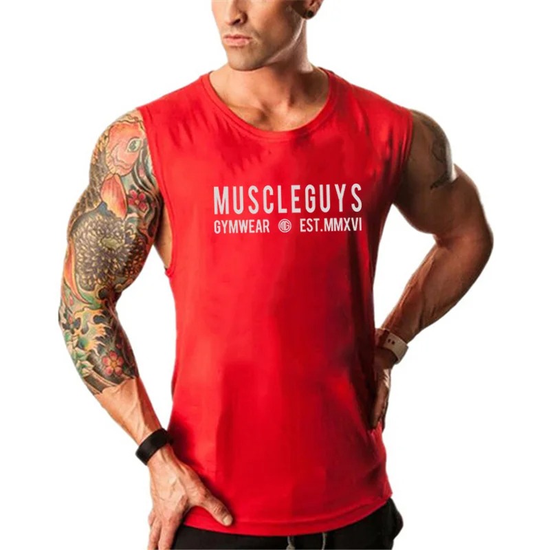 Brand Muscle Singlets Gyms Workout Sleeveless Shirt Stringer Tank Top Men Running Clothing Fitness Mens Sportwear Vests