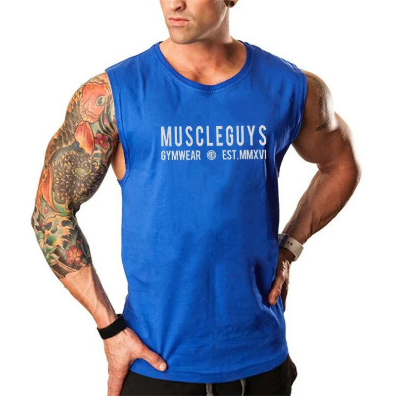 Brand Muscle Singlets Gyms Workout Sleeveless Shirt Stringer Tank Top Men Running Clothing Fitness Mens Sportwear Vests